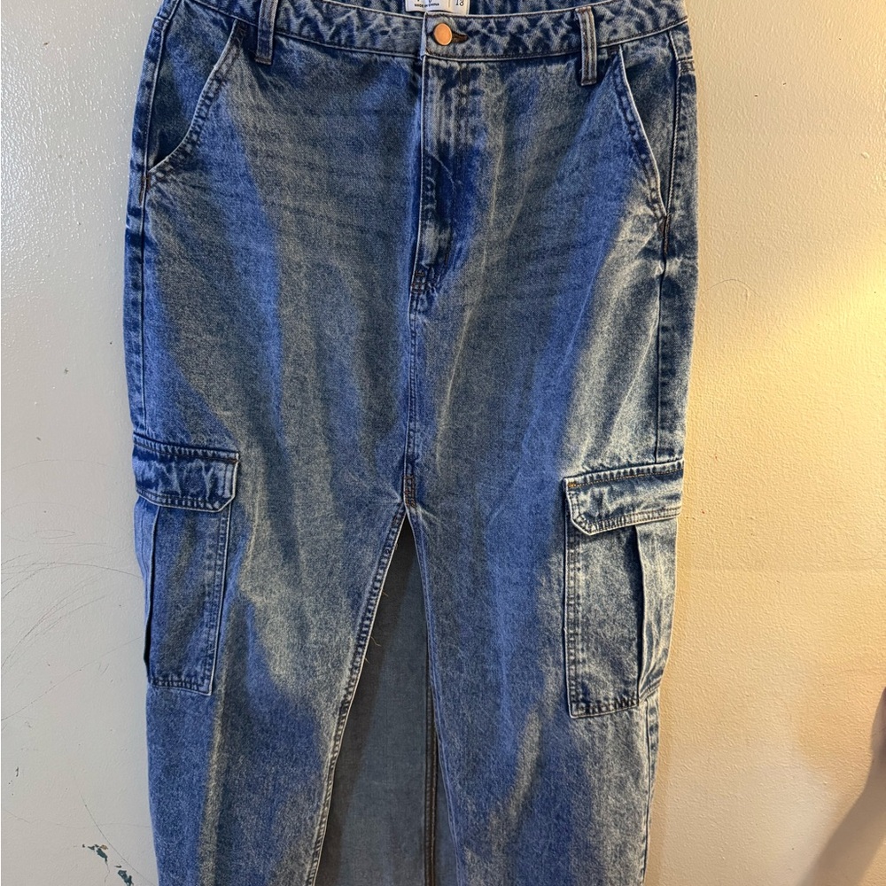 Love, Fire Denim Skirt with Button Detail